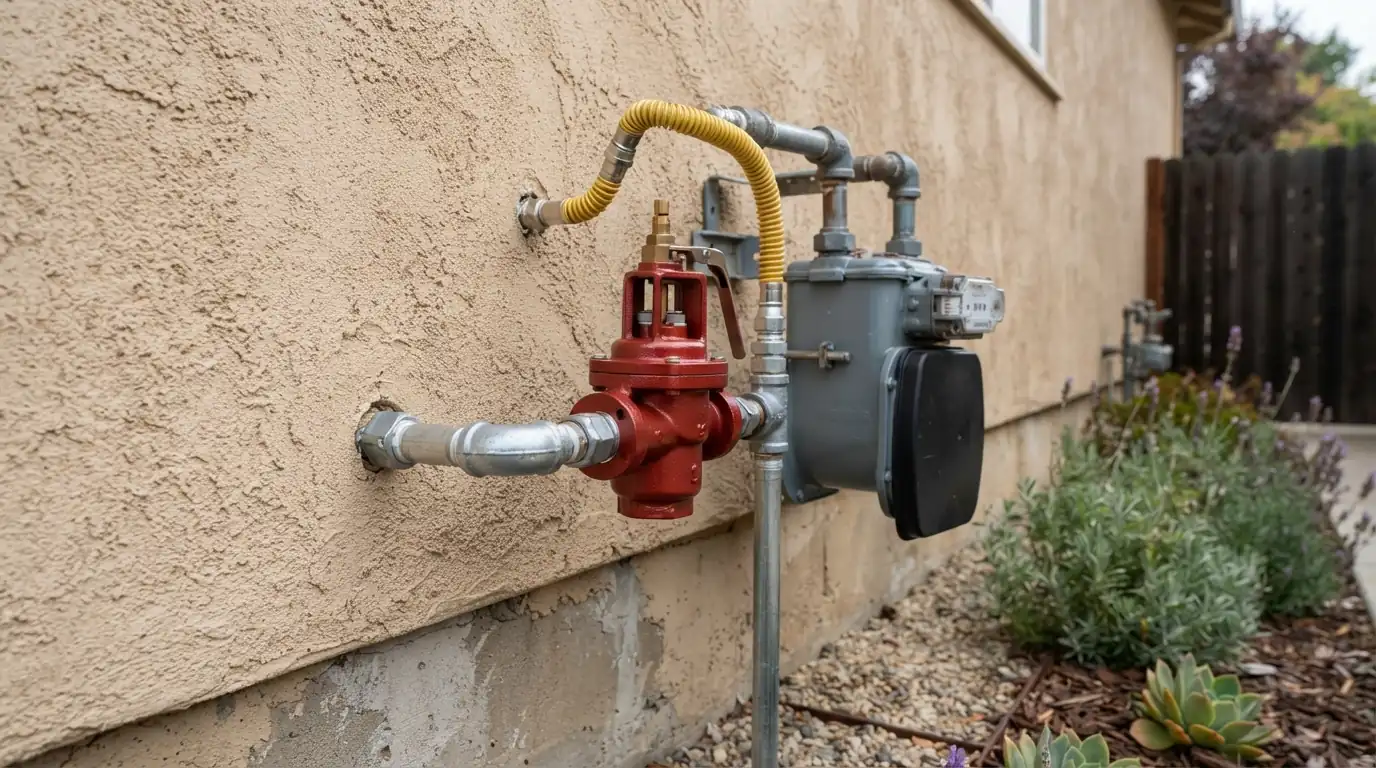 Seismic gas shutoff valve installed at a San Jose gas meter