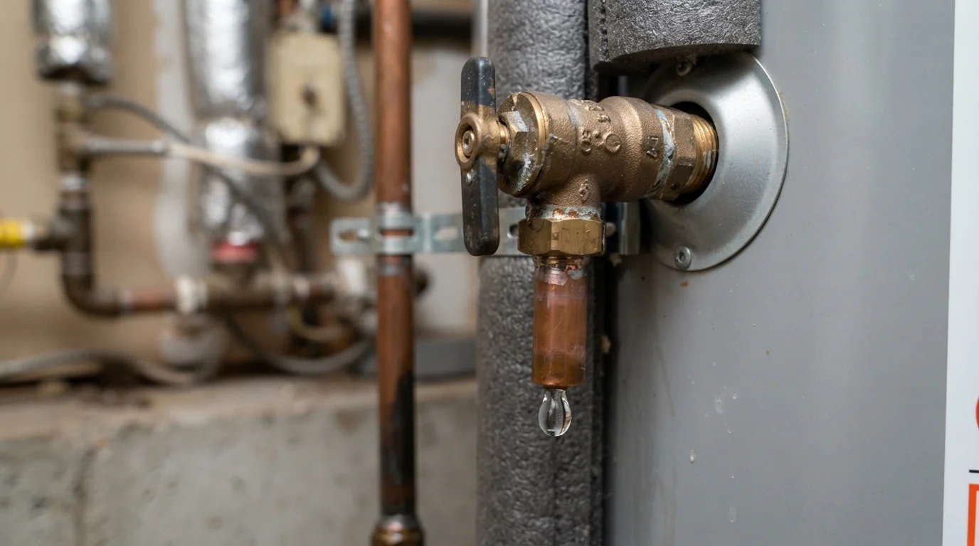 Water heater relief valve dripping at the discharge pipe