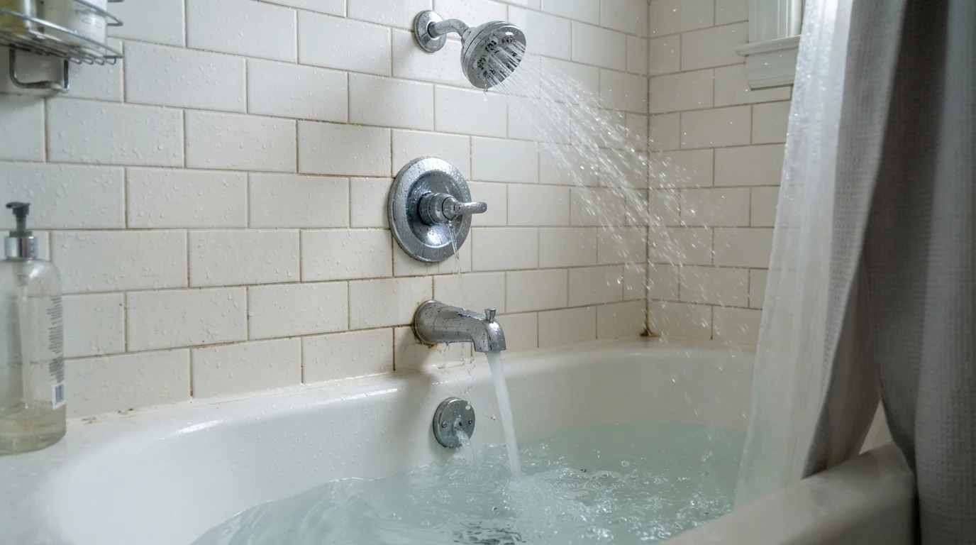 Tub spout running during a shower, diverter failure