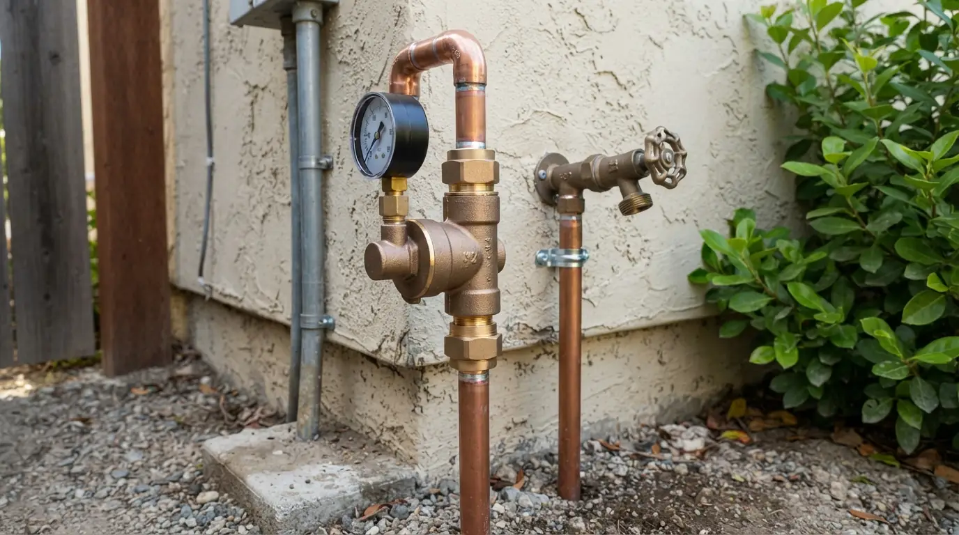 New pressure reducing valve on a San Jose home's main line