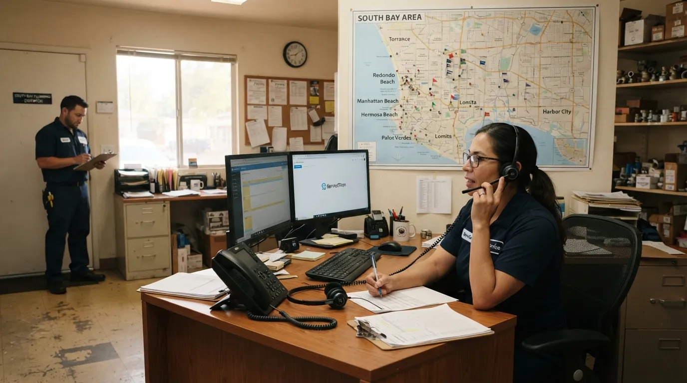 Dispatch desk at our plumbing office