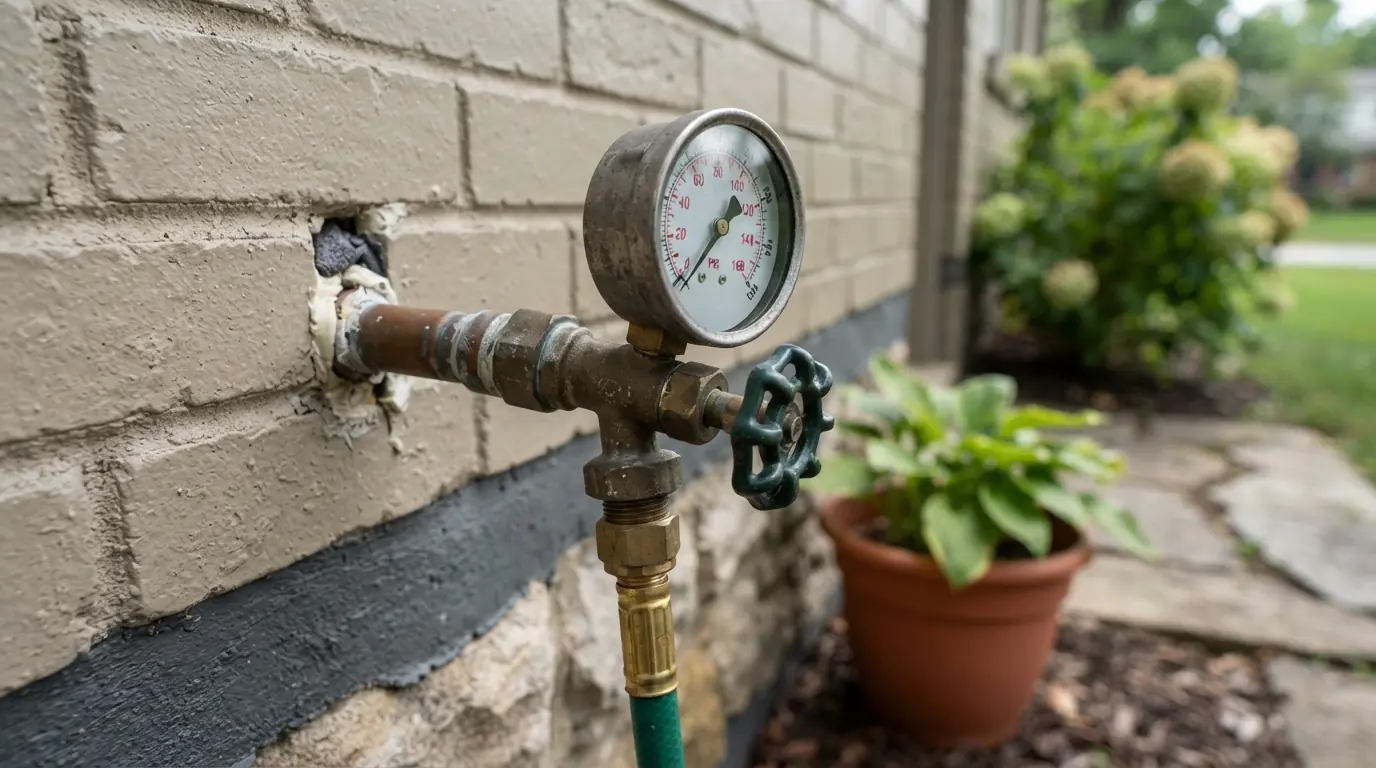 Low pressure reading on a hose bib gauge