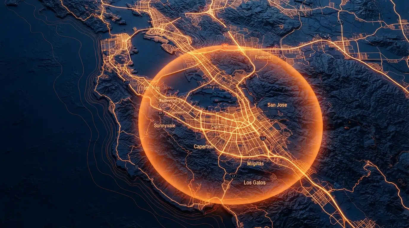 Map illustration of our San Jose and North Bay service regions